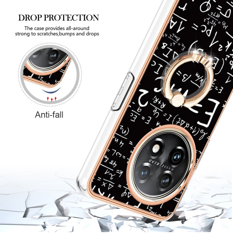 For OnePlus 11 Electroplating Dual-side IMD Phone Case with Ring Holder(Equation) by buy2fix