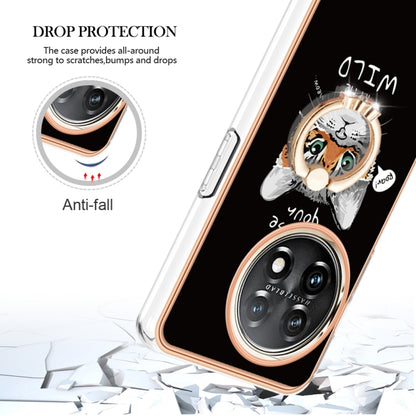 For OnePlus 11 Electroplating Dual-side IMD Phone Case with Ring Holder(Natural Growth) by buy2fix