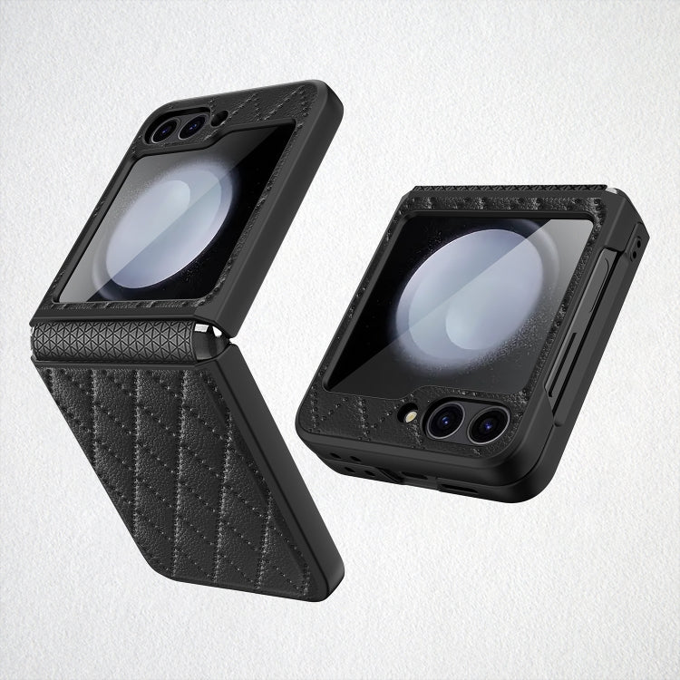 For Samsung Galaxy Z Flip6 Diamond Lattice Hinge Phone Case(Black) - Galaxy Z Flip6 5G Cases by buy2fix | Online Shopping UK | buy2fix