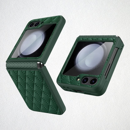 For Samsung Galaxy Z Flip7 FE / Flip6 Diamond Lattice Hinge Phone Case(Green) - Galaxy Z Flip6 5G Cases by buy2fix | Online Shopping UK | buy2fix