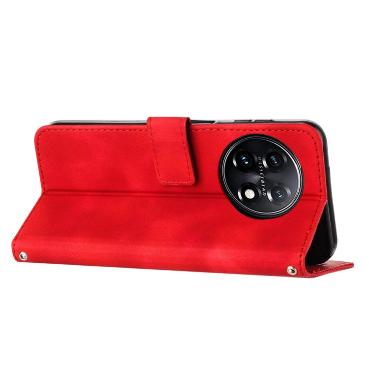 For OnePlus 11 Dream Triangle Leather Phone Case with Lanyard(Red) by buy2fix