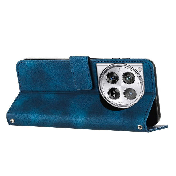 For OnePlus 12 Dream Triangle Leather Phone Case with Lanyard(Blue) by buy2fix