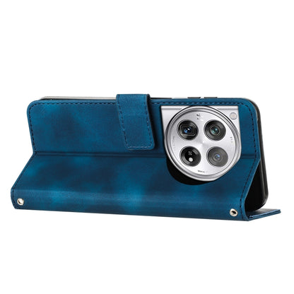 For OnePlus 12 Dream Triangle Leather Phone Case with Lanyard(Blue) by buy2fix