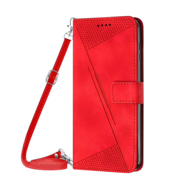 For OnePlus 12 Dream Triangle Leather Phone Case with Lanyard(Red) - OnePlus Cases by buy2fix | Online Shopping UK | buy2fix