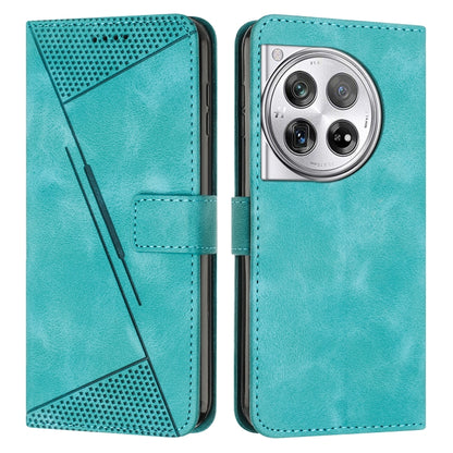 For OnePlus 12 Dream Triangle Leather Phone Case with Lanyard(Green) by buy2fix