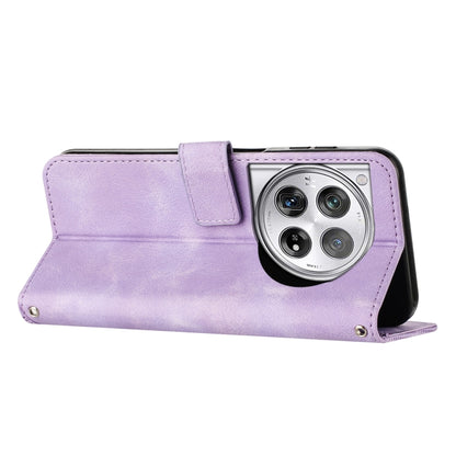 For OnePlus 12 Dream Triangle Leather Phone Case with Lanyard(Purple) by buy2fix