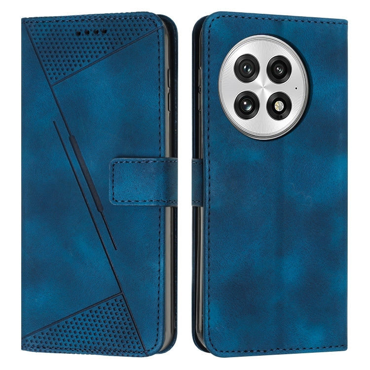 For OnePlus 13 Dream Triangle Leather Phone Case with Lanyard(Blue) by buy2fix