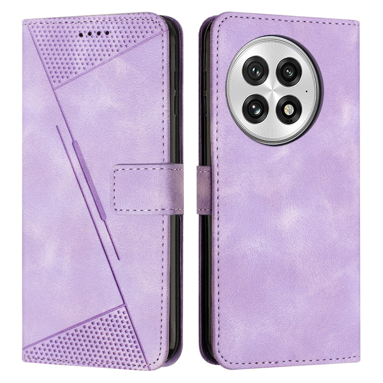 For OnePlus 13 Dream Triangle Leather Phone Case with Lanyard(Purple) by buy2fix