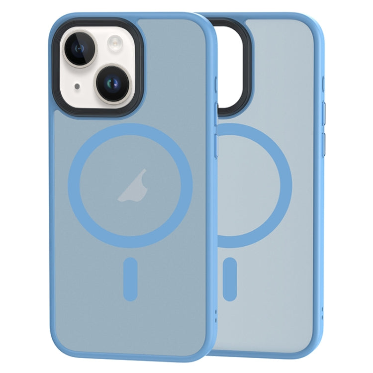 For iPhone 14 Brilliant Series MagSafe Micro-frosted Anti-fingerprint PC Phone Case(Blue) - iPhone 14 Cases by buy2fix | Online Shopping UK | buy2fix