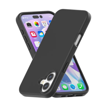 For iPhone 16 Plus Rubber Oil Surface Solid Color Phone Case(Black) - iPhone 16 Plus Cases by buy2fix | Online Shopping UK | buy2fix