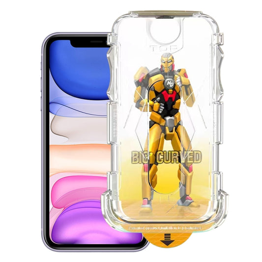 For iPhone 11 / XR Easy Install Dust-proof Armor Tempered Glass Film - iPhone 11 Tempered Glass by buy2fix | Online Shopping UK | buy2fix