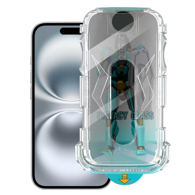 For iPhone 16 Easy Install 28 Degree Privacy Armor Tempered Glass Film - iPhone 16 Tempered Glass by buy2fix | Online Shopping UK | buy2fix