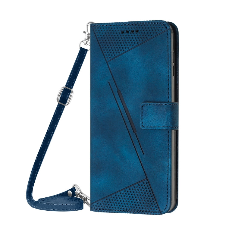 For Honor X8b Dream Triangle Leather Phone Case with Lanyard(Blue) - Honor Cases by buy2fix | Online Shopping UK | buy2fix