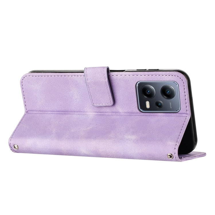 For Xiaomi Redmi Note 12 Pro 4G Global Dream Triangle Leather Phone Case with Lanyard(Purple) - Xiaomi Cases by buy2fix | Online Shopping UK | buy2fix