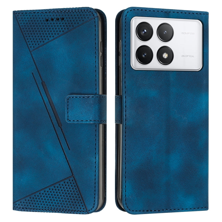 For Xiaomi Redmi K70 / K70 Pro Dream Triangle Leather Phone Case with Lanyard(Blue) - K70 Pro Cases by buy2fix | Online Shopping UK | buy2fix