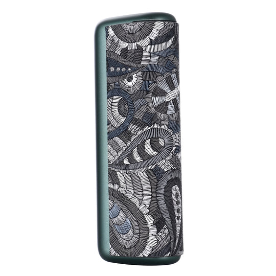 For IQOS ILUMA Prime PU Leather Electronic Cigarette Protective Case(Waist Flower Black)