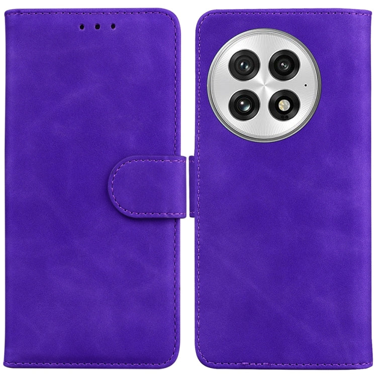 For OnePlus 13 Skin Feel Pure Color Flip Leather Phone Case(Purple) by buy2fix