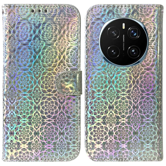 For Honor Magic7 Pro Colorful Magnetic Buckle Leather Phone Case(Silver)