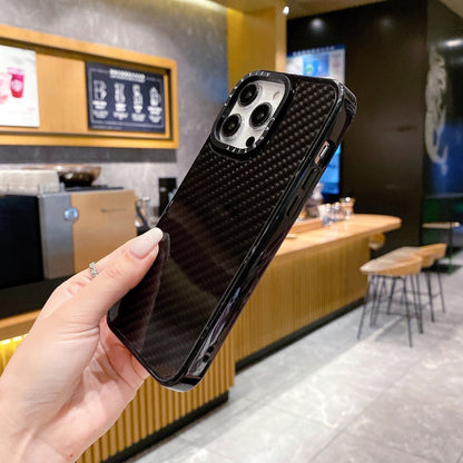For iPhone 15 Pro Max Armor Carbon Fiber TPU + PC Phone Case(Black) by buy2fix