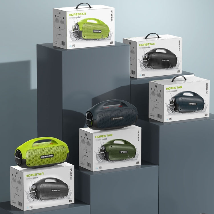 HOPESTAR A50 80W IPX6 Waterproof Portable Bluetooth Speaker Outdoor Subwoofer(Army Green) - Desktop Speaker by HOPESTAR | Online Shopping UK | buy2fix