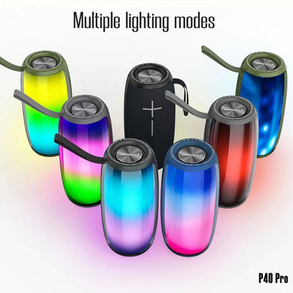 HOPESTAR P40 Pro IPX6 Waterproof RGB Light Wireless Bluetooth Speaker(Army Green) - Waterproof Speaker by HOPESTAR | Online Shopping UK | buy2fix