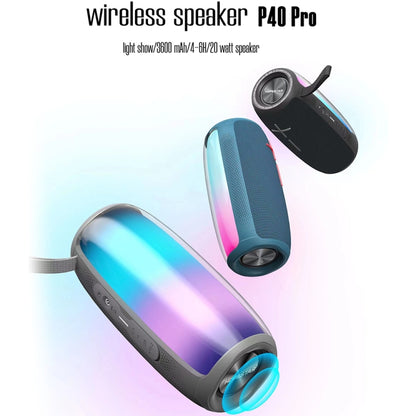 HOPESTAR P40 Pro IPX6 Waterproof RGB Light Wireless Bluetooth Speaker(Blue) - Waterproof Speaker by HOPESTAR | Online Shopping UK | buy2fix