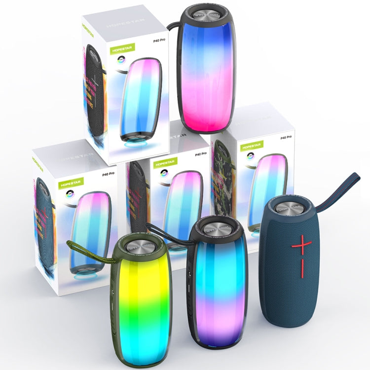 HOPESTAR P40 Pro IPX6 Waterproof RGB Light Wireless Bluetooth Speaker(Grey) - Waterproof Speaker by HOPESTAR | Online Shopping UK | buy2fix