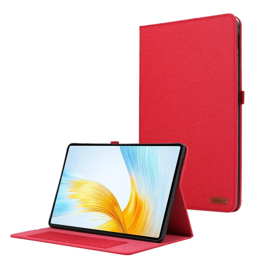 For Honor Pad X8a / X9 Fabric Texture Horizontal Flip Leather Tablet Case(Red)