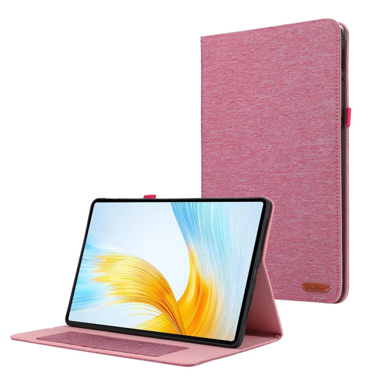 For Honor Pad X8a / X9 Fabric Texture Horizontal Flip Leather Tablet Case(Rose Red)