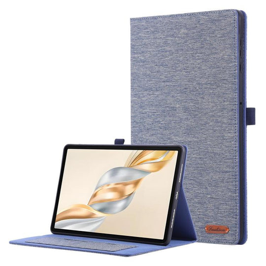 For Honor Pad X9a Fabric Texture Horizontal Flip Leather Tablet Case(Deep Blue)