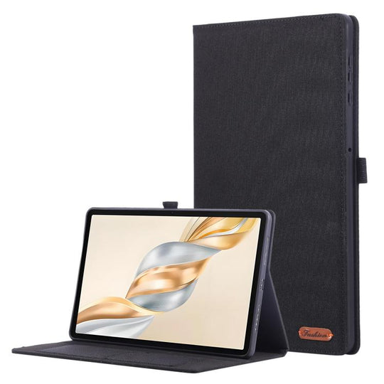 For Honor Pad X9a Fabric Texture Horizontal Flip Leather Tablet Case(Black)