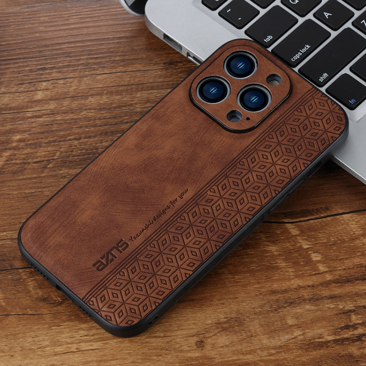 For iPhone 15 Pro AZNS 3D Embossed Skin Feel Phone Case(Brown) - iPhone 15 Pro Cases by AZNS | Online Shopping UK | buy2fix