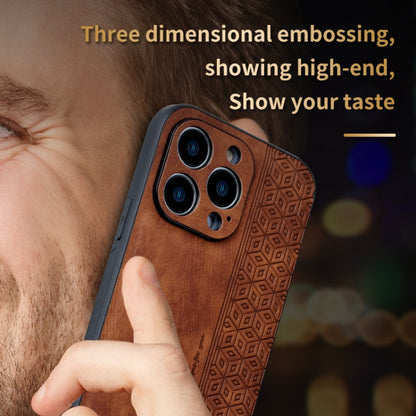 For iPhone 15 Pro AZNS 3D Embossed Skin Feel Phone Case(Brown) - iPhone 15 Pro Cases by AZNS | Online Shopping UK | buy2fix