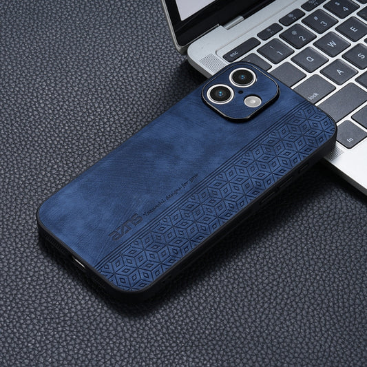 For iPhone 16 AZNS 3D Embossed Skin Feel Phone Case(Sapphire Blue) by AZNS