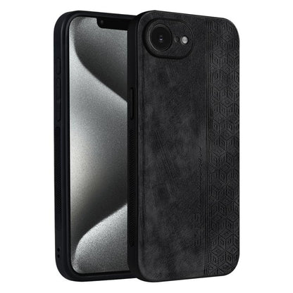 For iPhone 16e AZNS 3D Embossed Skin Feel Phone Case(Black) - iPhone 16e Cases by AZNS | Online Shopping UK | buy2fix