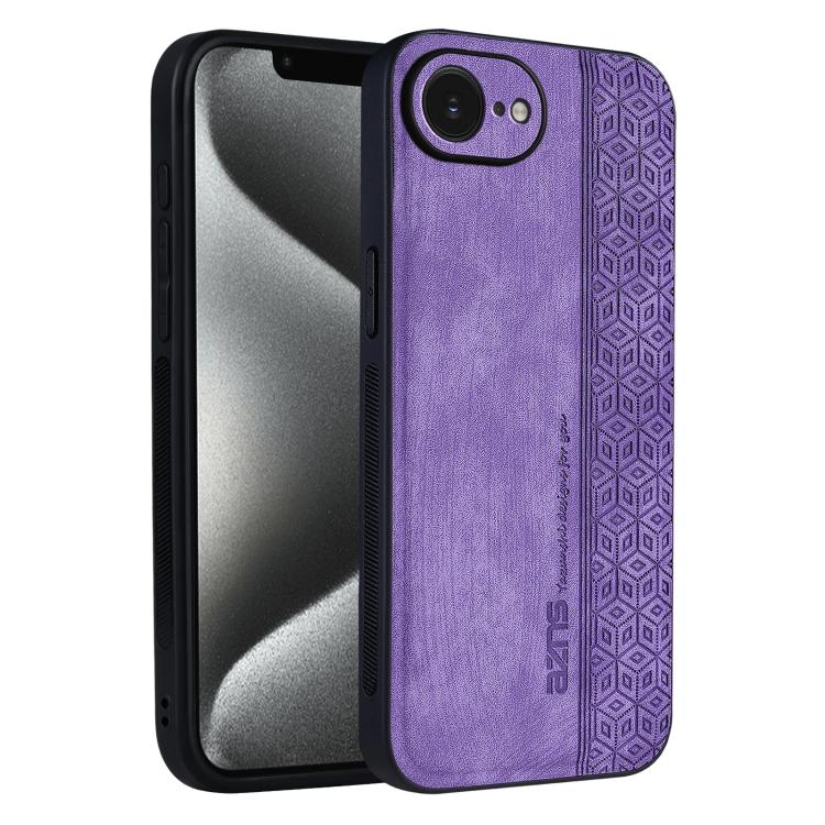 For iPhone 16e AZNS 3D Embossed Skin Feel Phone Case(Purple) - iPhone 16e Cases by AZNS | Online Shopping UK | buy2fix
