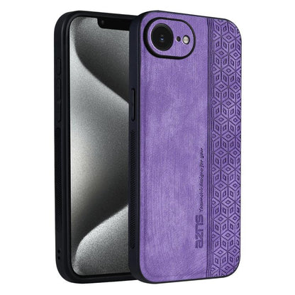 For iPhone 16e AZNS 3D Embossed Skin Feel Phone Case(Purple) - iPhone 16e Cases by AZNS | Online Shopping UK | buy2fix