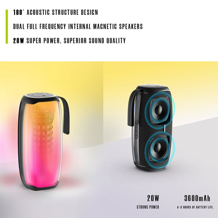 HOPESTAR P50 IPX6 Waterproof Outdoor Portable RGB Light Bluetooth Speaker(Grey) - Waterproof Speaker by HOPESTAR | Online Shopping UK | buy2fix