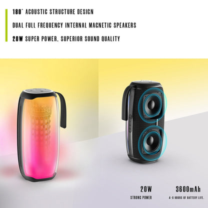 HOPESTAR P50 IPX6 Waterproof Outdoor Portable RGB Light Bluetooth Speaker(Grey) - Waterproof Speaker by HOPESTAR | Online Shopping UK | buy2fix