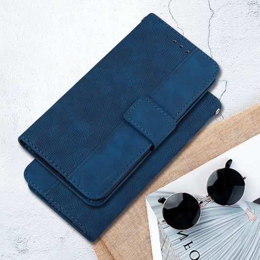 For OnePlus 13 Geometric Embossed Leather Phone Case(Blue) by buy2fix