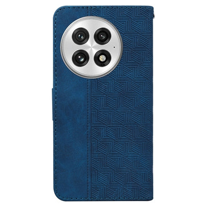 For OnePlus 13 Geometric Embossed Leather Phone Case(Blue) by buy2fix