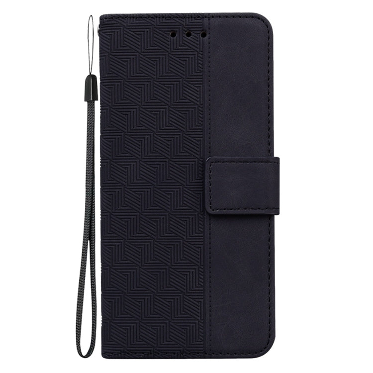 For OnePlus 13 Geometric Embossed Leather Phone Case(Black) by buy2fix