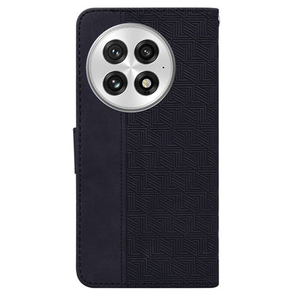 For OnePlus 13 Geometric Embossed Leather Phone Case(Black) by buy2fix