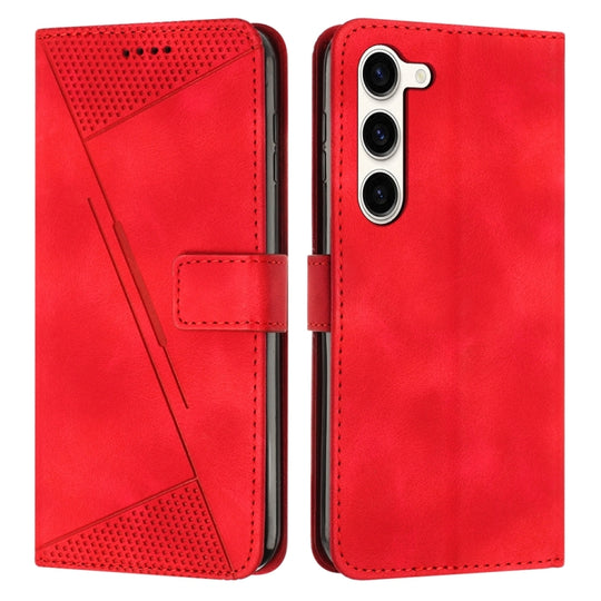 For Samsung Galaxy S23+ 5G Dream Triangle Leather Phone Case with Long Lanyard(Red)