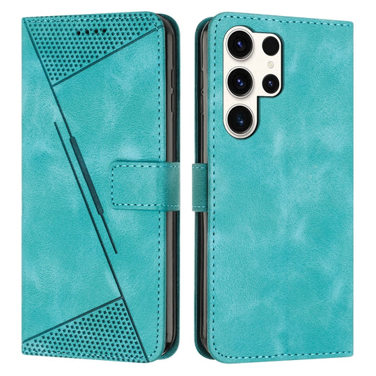 ForSamsung Galaxy S24 Ultra Dream Triangle Leather Phone Case with Long Lanyard(Green)