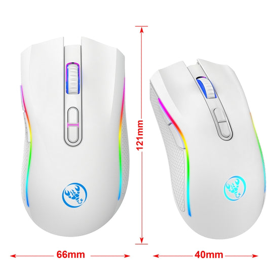 HXSJ T69 4800DPI RGB 2.4GHz Wireless Mouse(White) by HXSJ