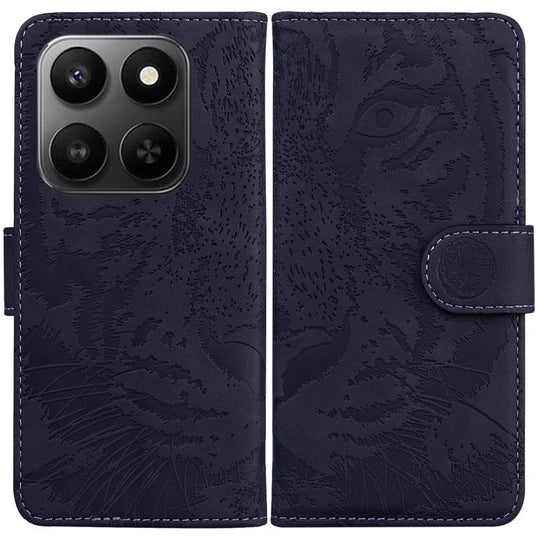 For Honor 400 Smart 4G / 5G Tiger Embossing Pattern Flip Leather Phone Case(Black)