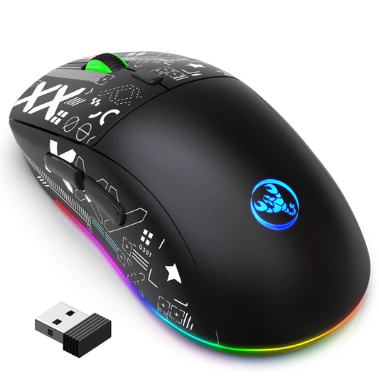 HXSJ T90 RGB Light Three-mode Wireless Gaming Mouse(Black) by HXSJ