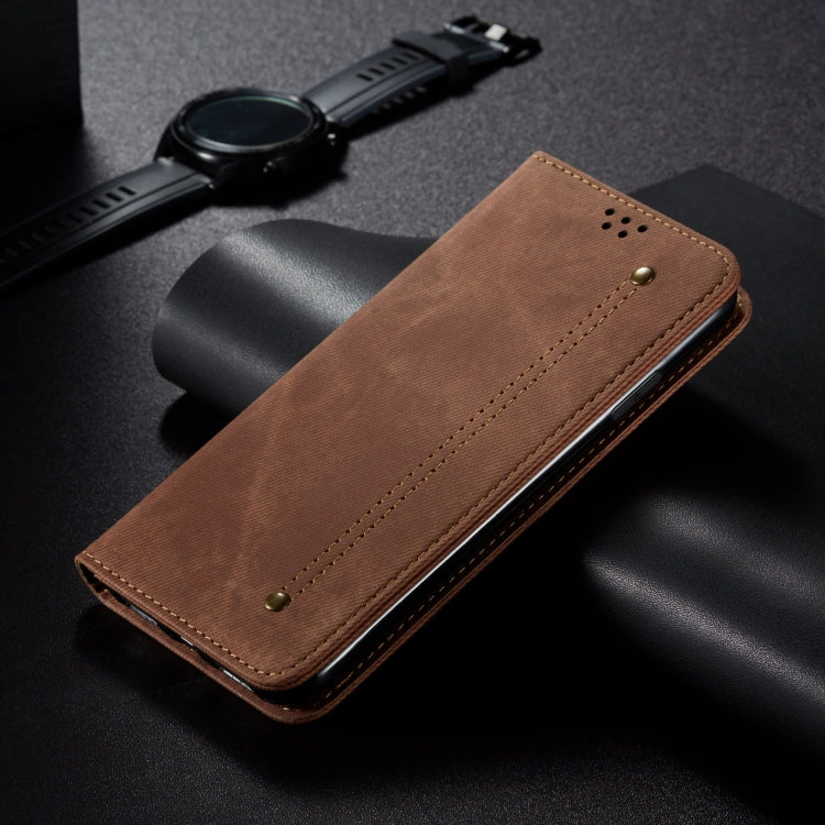 For Nothing CMF Phone 1 Denim Texture Casual Style Flip Leather Case(Brown) - More Brand by buy2fix | Online Shopping UK | buy2fix