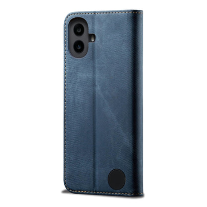 For Nothing CMF Phone 1 Denim Texture Casual Style Flip Leather Case(Blue) - More Brand by buy2fix | Online Shopping UK | buy2fix